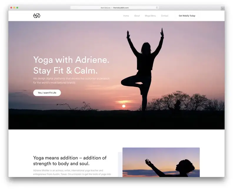 webify yoga wordpress teması