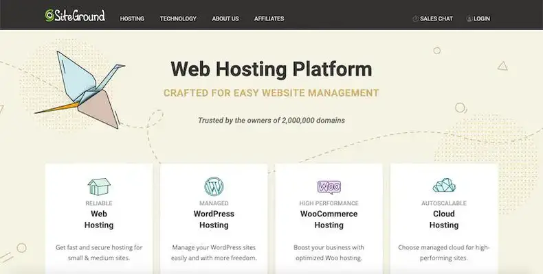 منصة الويب SiteGround
