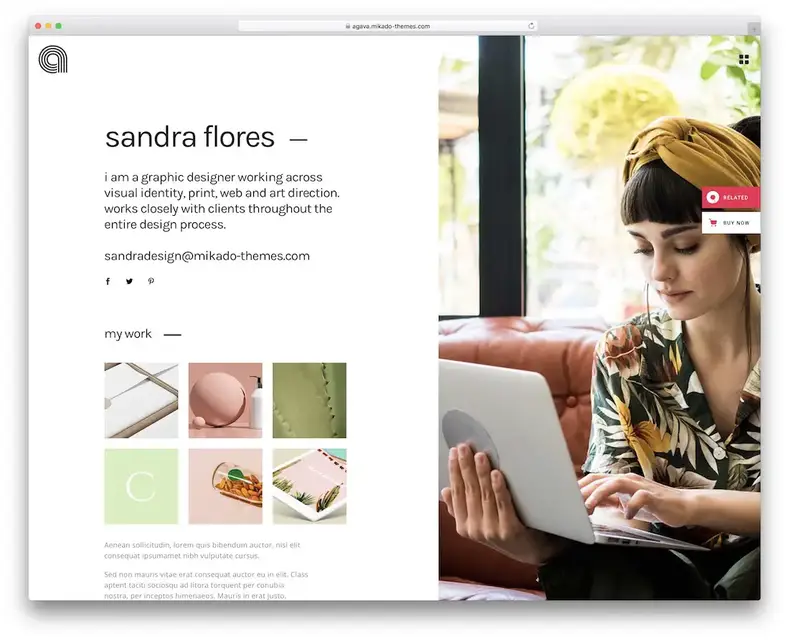 tema wordpress agava vcard