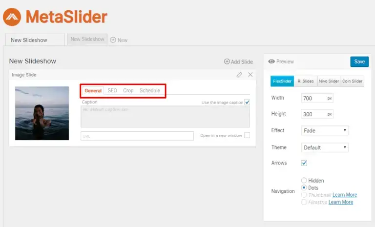 metaslider gerenciar slides