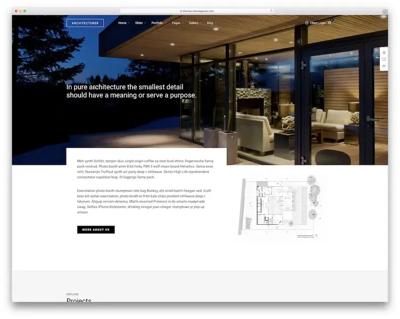 architecte design d'intérieur thème wordpress