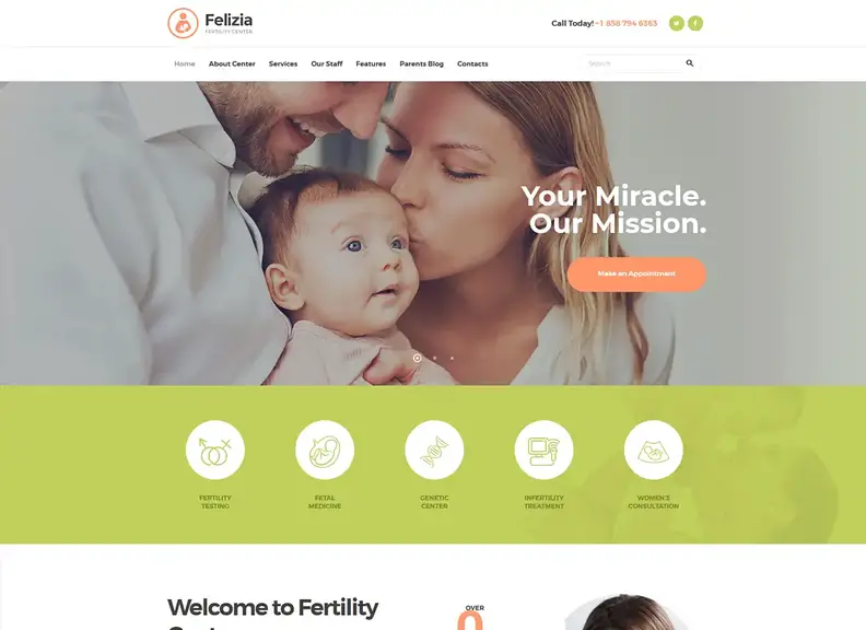 happyia |  Fertility Center a lekárska téma WordPress