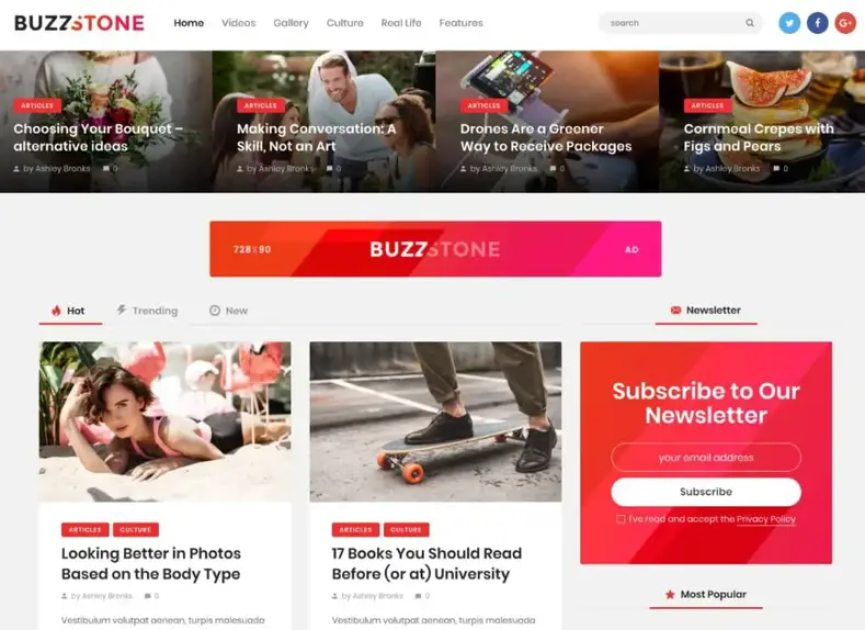 BuzzStone |  Tema viral para blog e revista WordPress