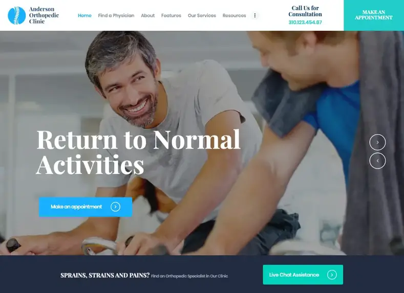 Anderson |  Tema WordPress per clinica ortopedica e centro medico