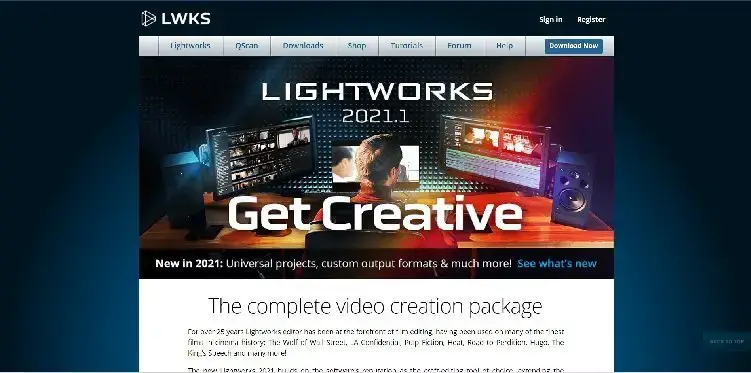Lightworks hjemmeside