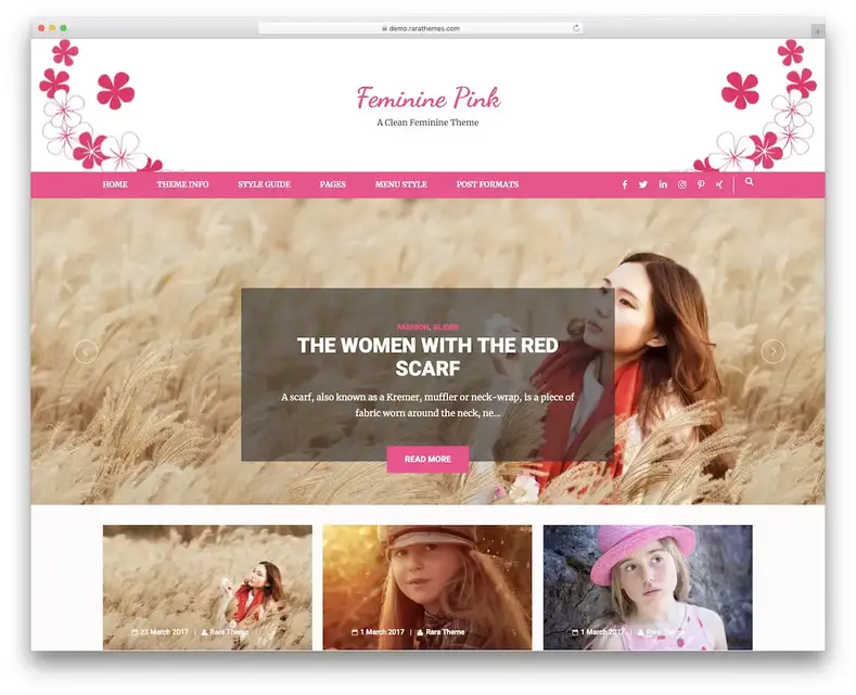 tema wordpress rosa feminino