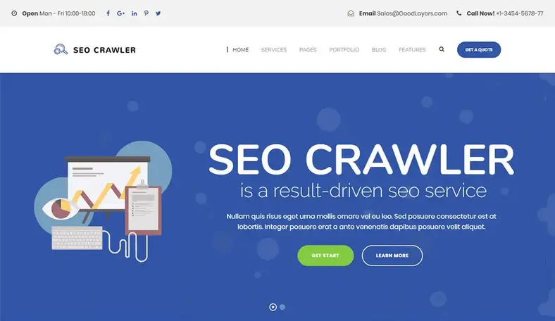 Thème WordPress SEO Crawler pour agence de référencement
