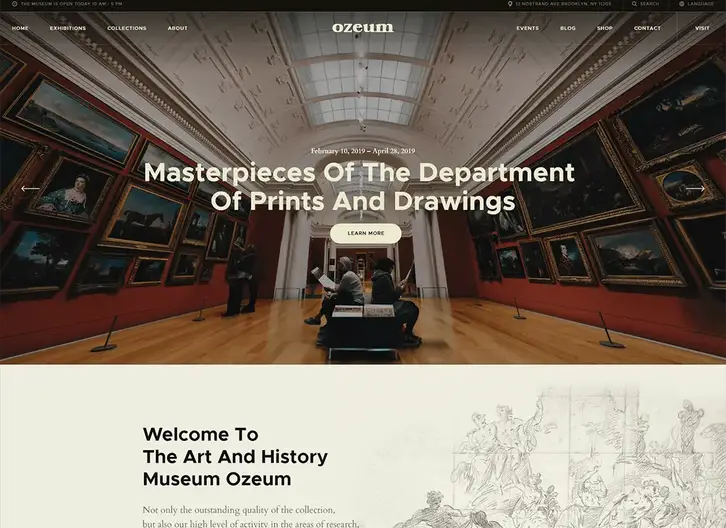 Ozeum |  Tema WordPress per gallerie d'arte e musei