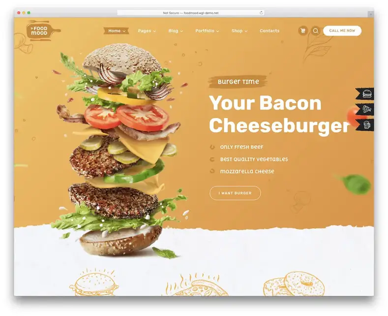 thème wordpress de camion de nourriture foodmood