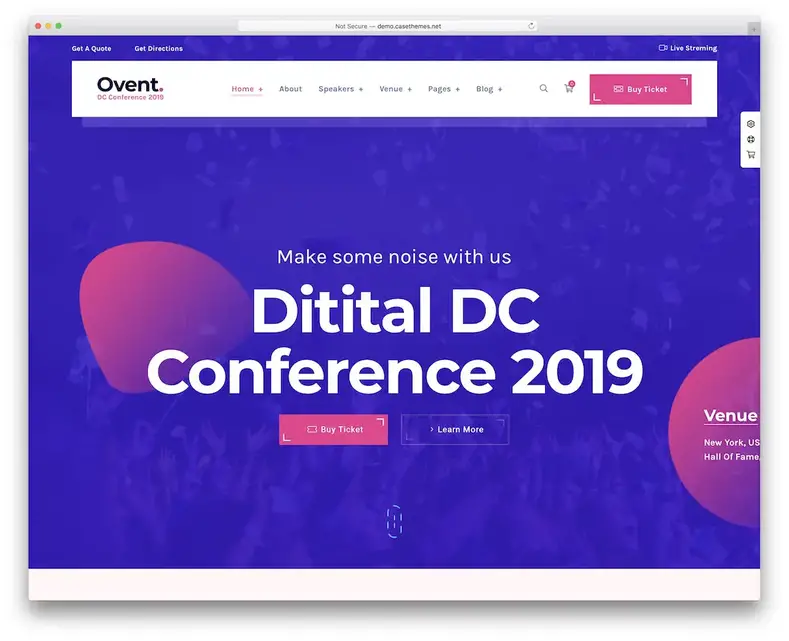 tema wordpress ovent para conferências e eventos