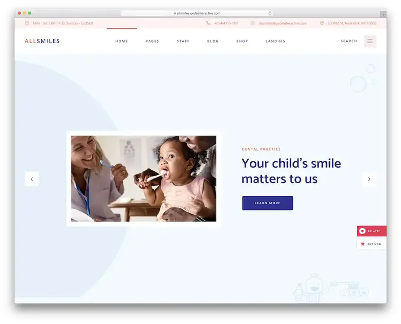« thème dentiste wordpress » par allsmiles