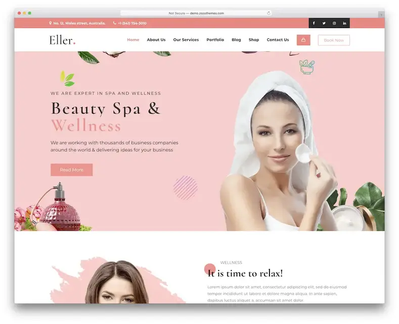 eller meilleur thème wordpress de salon de spa