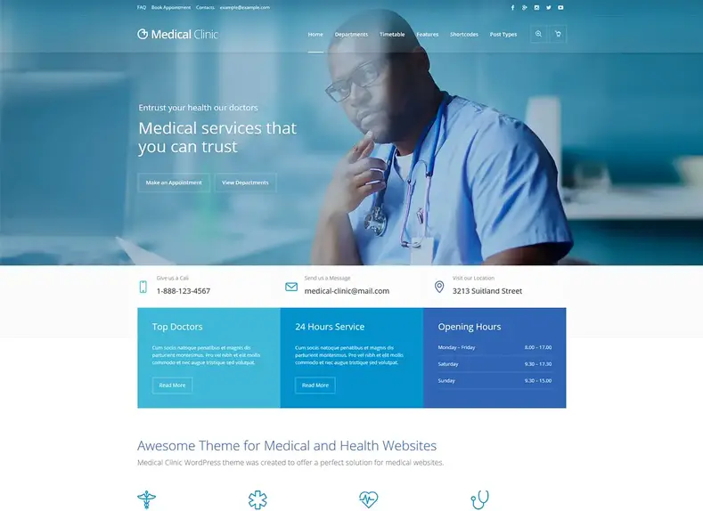 Clinique médicale |  Thème WordPress pour la santé et la médecine