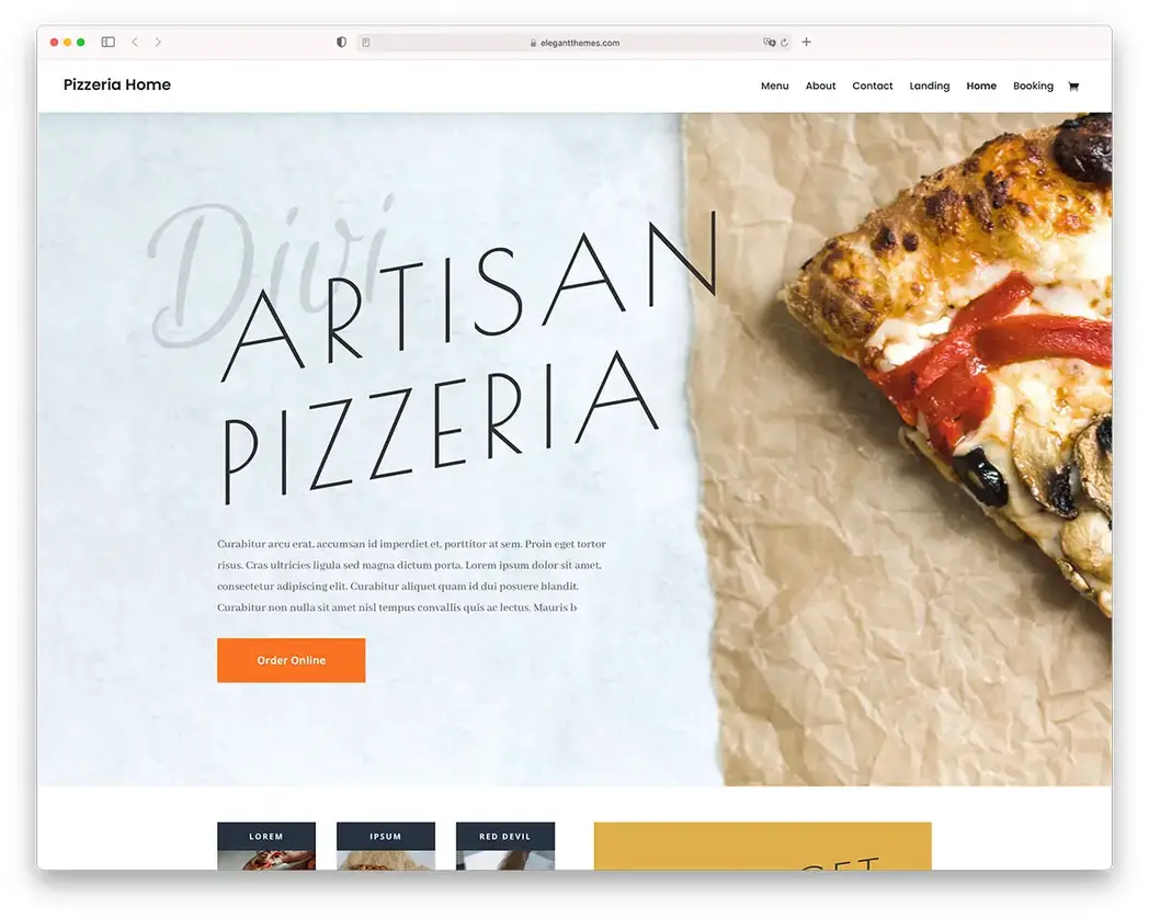 Tema WordPress Divi Pizzaria