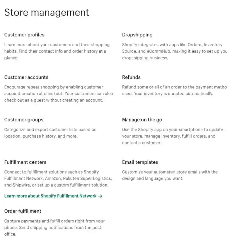 Shopify forvaltning af butiksider