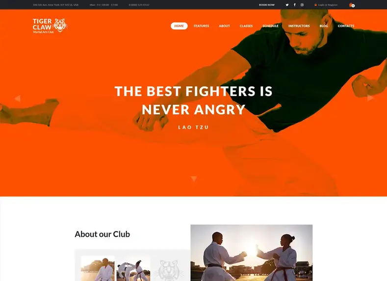Cakar Harimau |  Tema WordPress Sekolah Seni Bela Diri & Gym