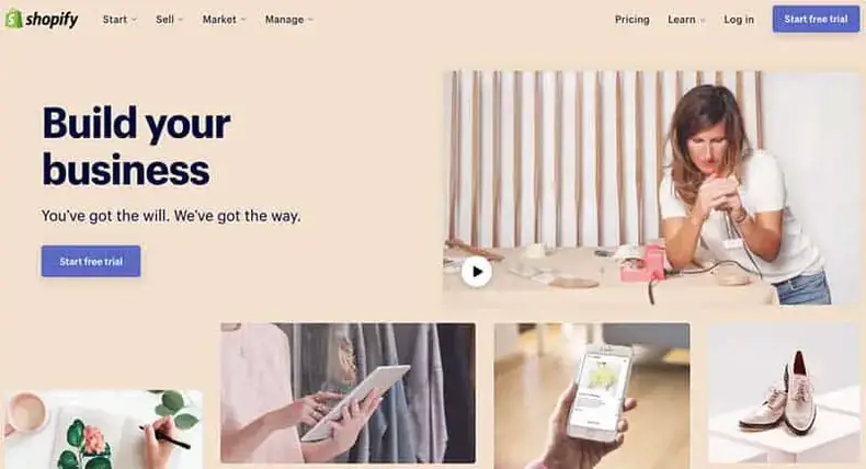 Pembuat situs web e-niaga Shopify