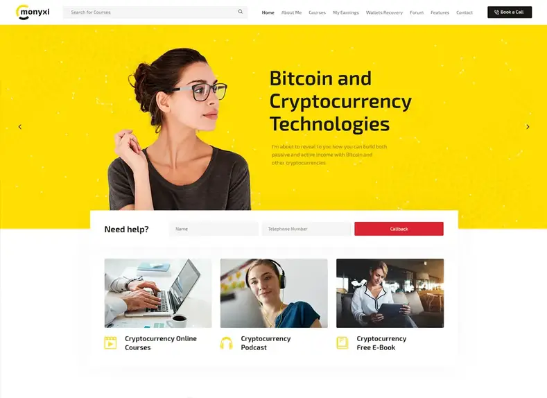 Monyxi |  Thème WordPress pour formateur d'entreprise de trading de crypto-monnaie