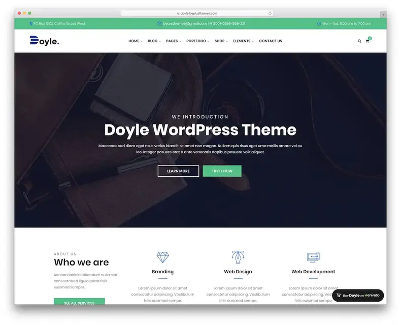 obchodná téma doyle wordpress