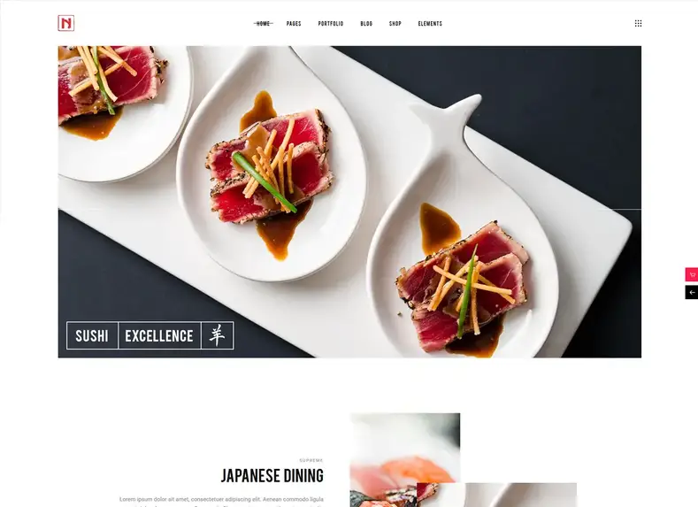 Nigiri - Um tema WordPress de restaurante moderno