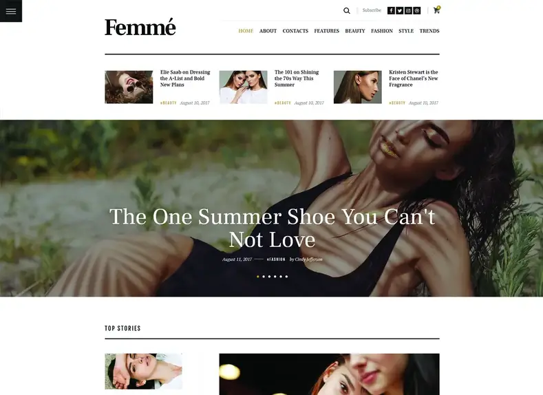 Femme |  Un thème WordPress pour les magazines en ligne et les blogs de mode