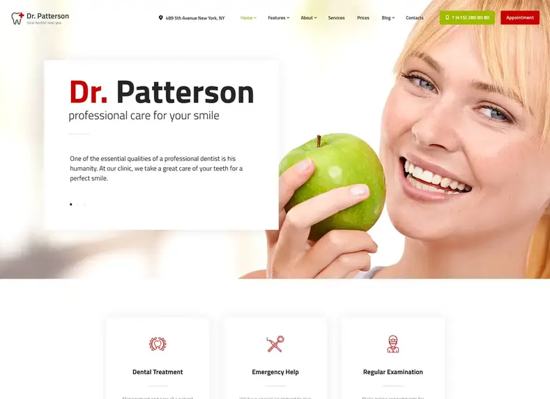 Dr. Patterson |  Tema WordPress de Medicina e Saúde