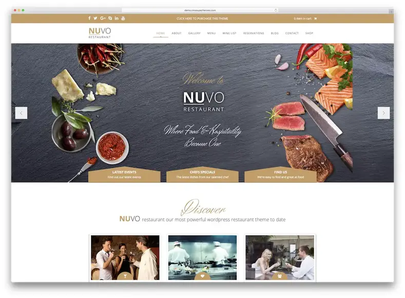 nuvo cafe katering tema wordpress