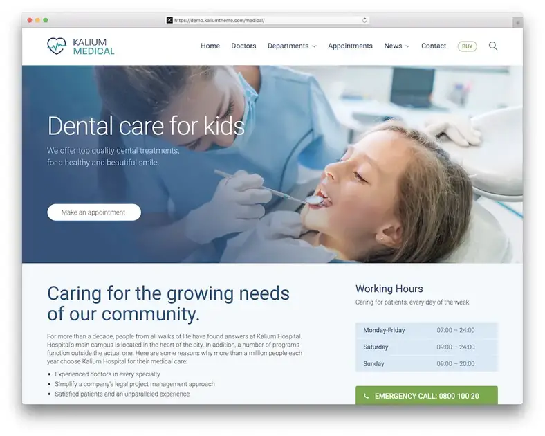 dentista kalium tema wordpress