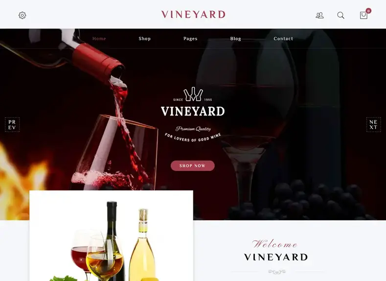 Vineyard - Thème WordPress WooCommerce responsive pour Wine Shop
