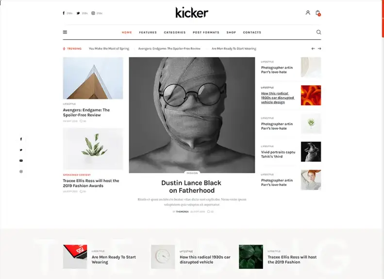 Kickers |  Viacúčelový blogový časopis WordPress Téma + Gutenberg