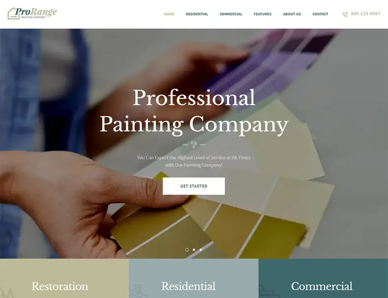 Temas WordPress ProRange para Pintores