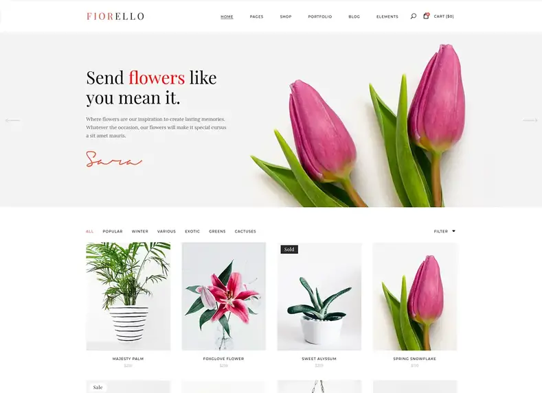 Fiorello |  Tema WordPress Toko Bunga & Toko Bunga WooCommerce