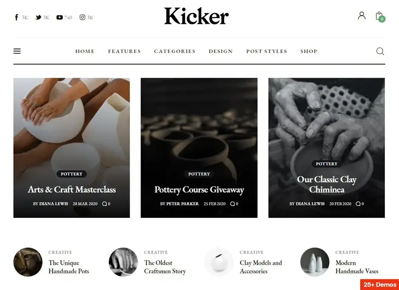 Kicker - Thème WordPress pour magazine de blog polyvalent