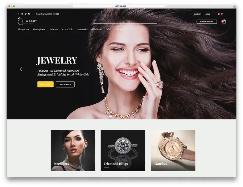 thèmes WordPress pour bijoux avec commerce électronique