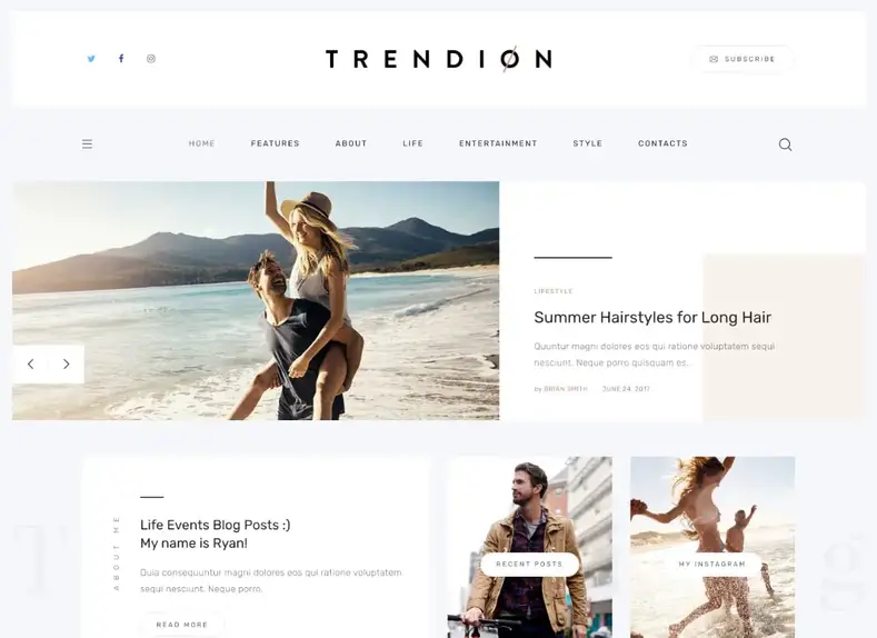Tendance |  Un thème WordPress pour les blogs et magazines lifestyle personnels
