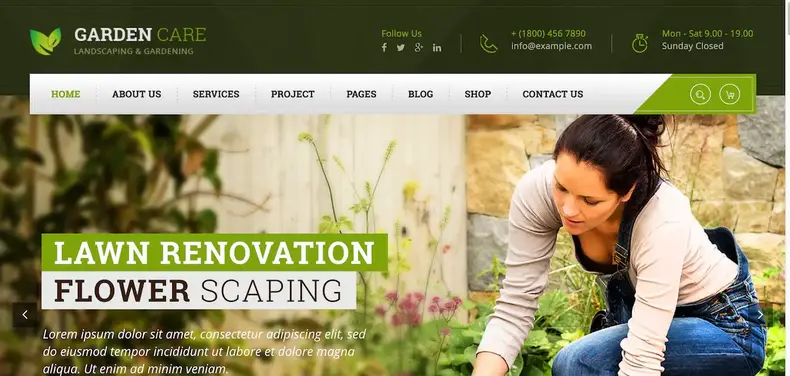 Progettazione di siti Web per la cura del giardino