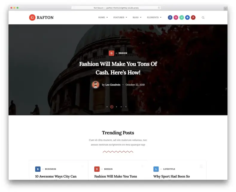 thème wordpress du magazine greffon
