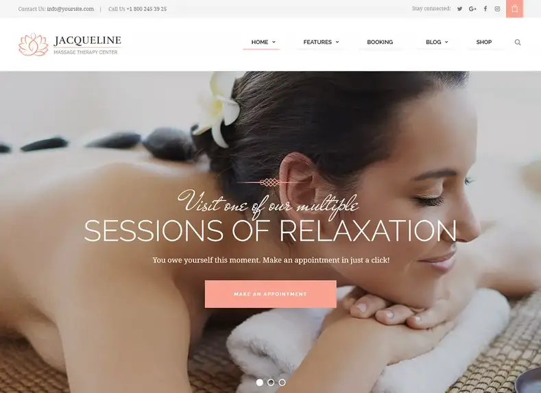 Jaqueline |  Tema WordPress para Spa e Massagem