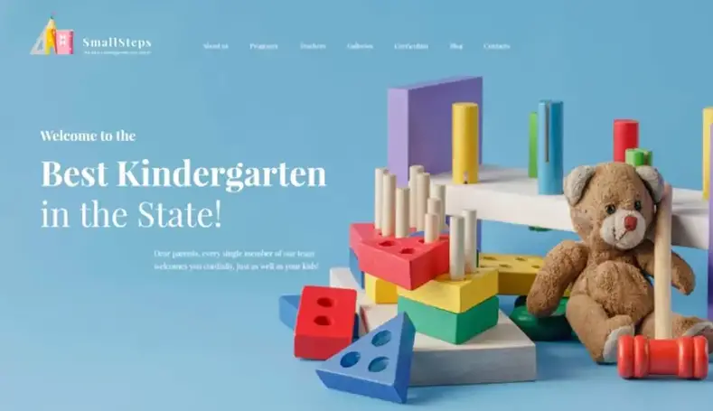 SmallSteps - Tema WordPress responsivo para jardim de infância