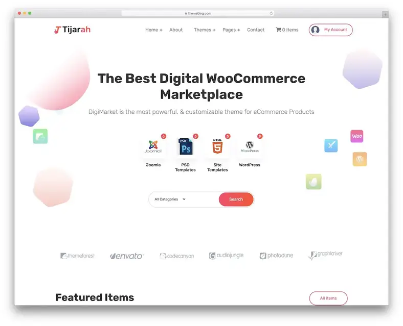 tema wordpress do mercado tijarah