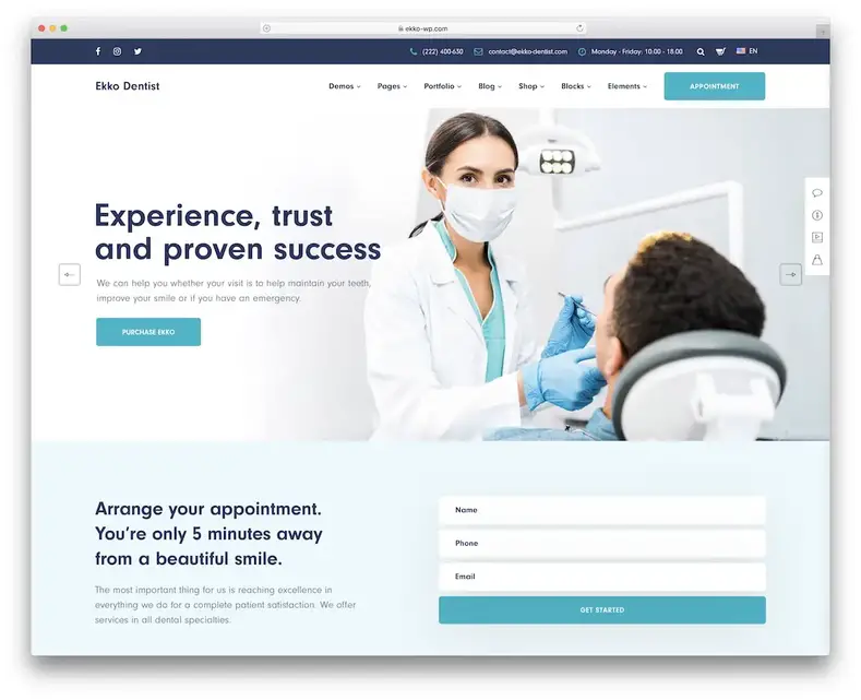 tema dentista ekko wordpress