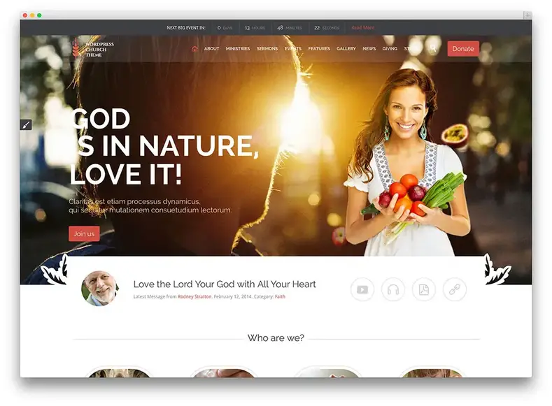 tema da igreja e eventos com doações
