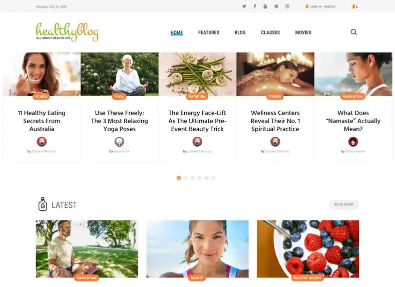 Hidup sehat |  Blog dengan tema WordPress untuk toko online