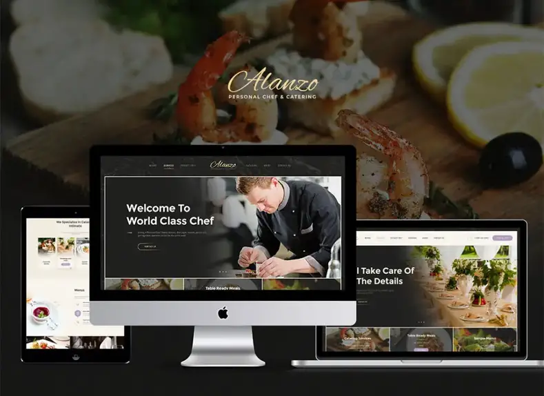 Alanzo |  Tema WordPress de Chef Pessoal e Evento de Catering de Casamento
