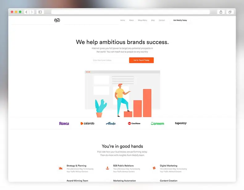 thème wordpress pour l'agence seo webify