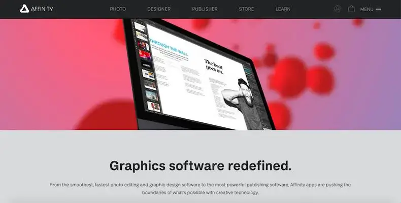 Forsidebillede af Affinity Designer grafiksoftware