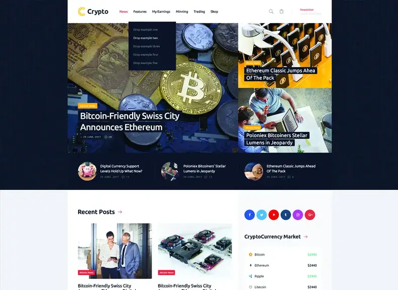 Crypton |  Un thème WordPress de crypto-monnaie polyvalent