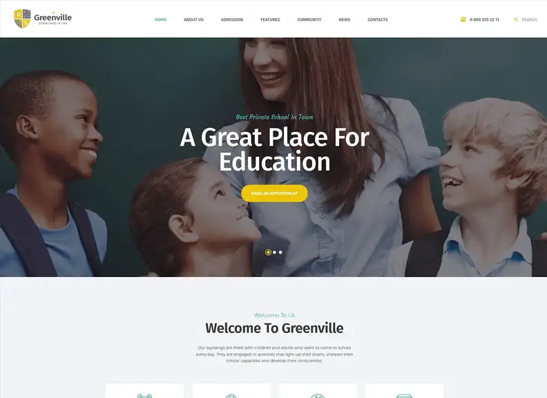 Greenville |  Un tema WordPress per le scuole private