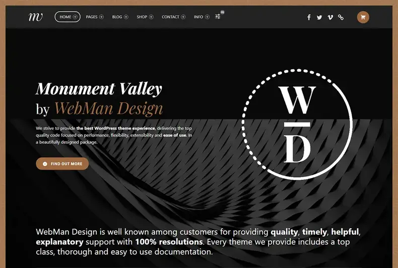 Thème WordPress accessible de Monument Valley