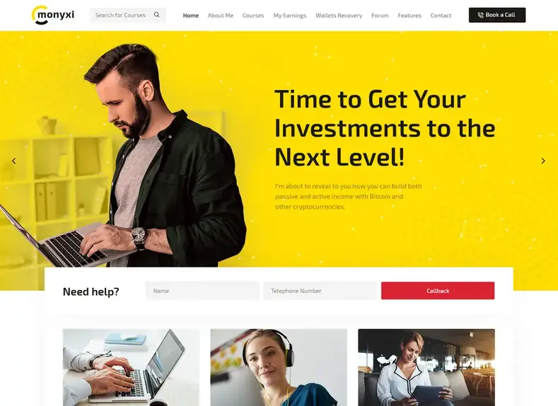 Monyxi |  Thème WordPress pour formateur d'entreprise de trading de crypto-monnaie